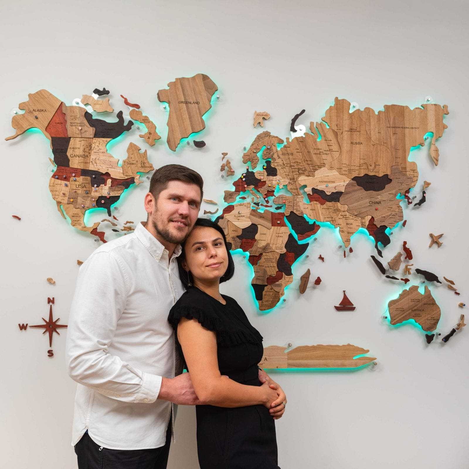 3D Solid Wooden World Map | Premium Wood Wall Art Decor