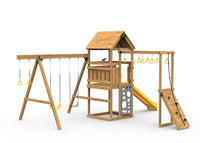 PlayStar Contender Starter Playset with Scoop Slide, swings, and Vertical Climber - BIY kit