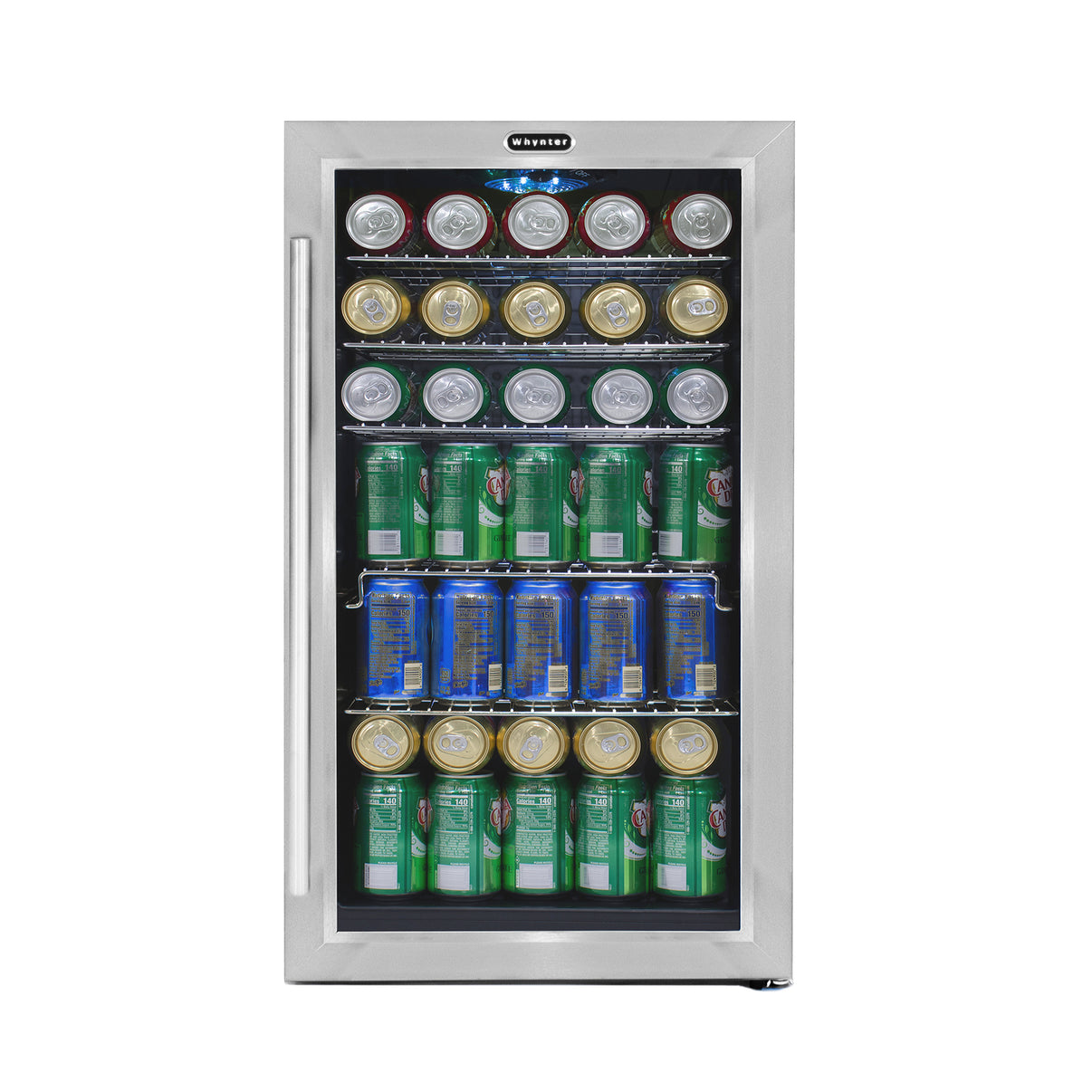 Whynter BR-130SB 127-Can Freestanding Beverage Refrigerator in Stainless Steel - Front View