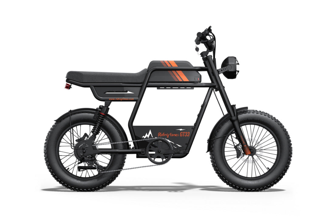 Riding Times GT33 single battery cargo electric bike - right side view