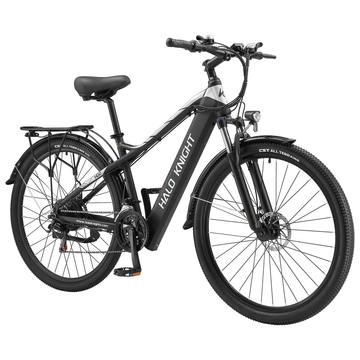 HALO KNIGHT H02 48V 750W Electric Bike in Black - full side view