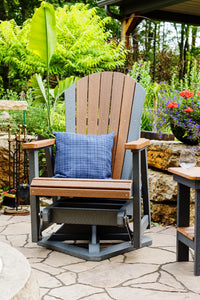 Timbercraft Poly Adirondack Swivel Glider in blue - full view