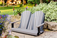 Timber Craft Poly 4-foot Adirondack swing in outdoor backyard setting