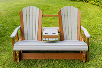 Timbercraft Poly Adirondack 5-foot glider with fold-down center console - full view