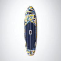 Vilebrequin x Beau Lake iSUP paddleboard front view with Raiatea pattern