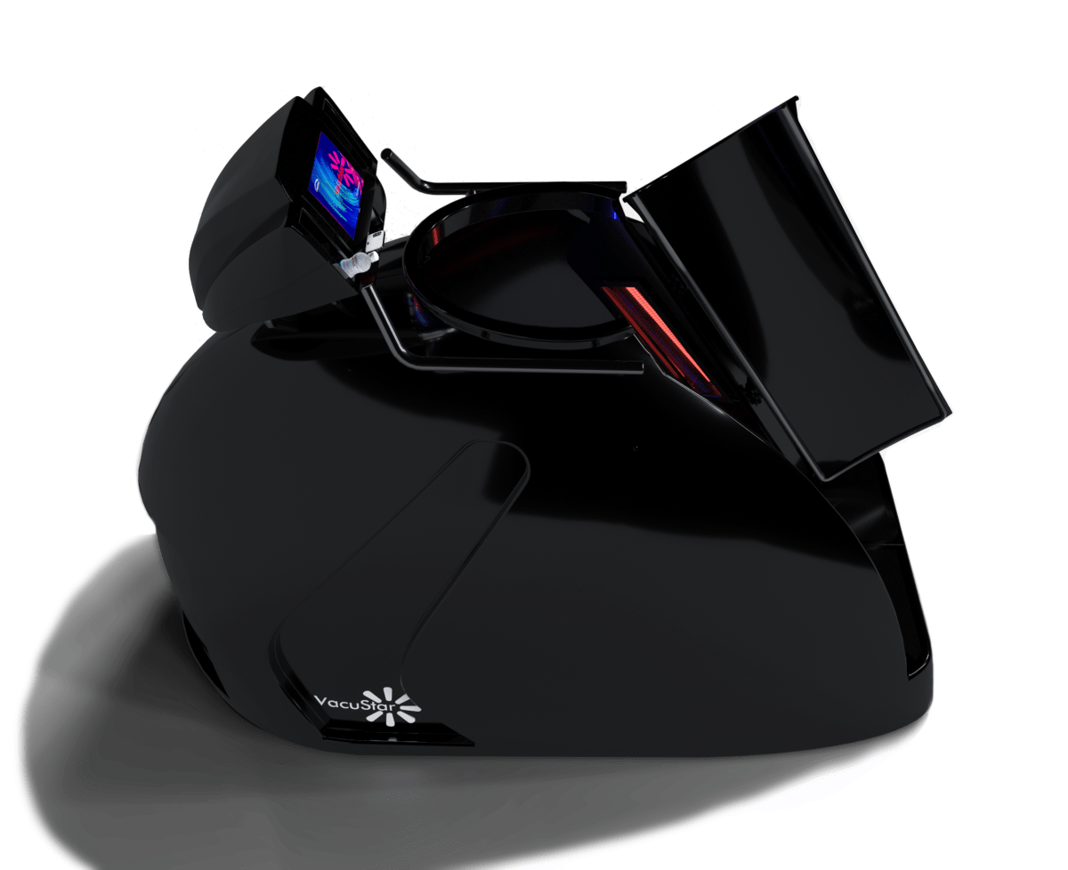 VacuStar Treadmill Grand - side profile showing sleek capsule design