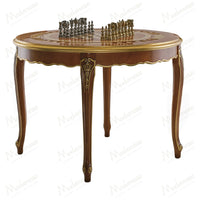 Modenese Royal Blend Gaming Table with inlaid wood top and classic walnut finish - hero view