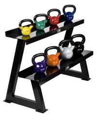 JFIT Two-Tier Kettlebell Rack in black heavy-duty steel