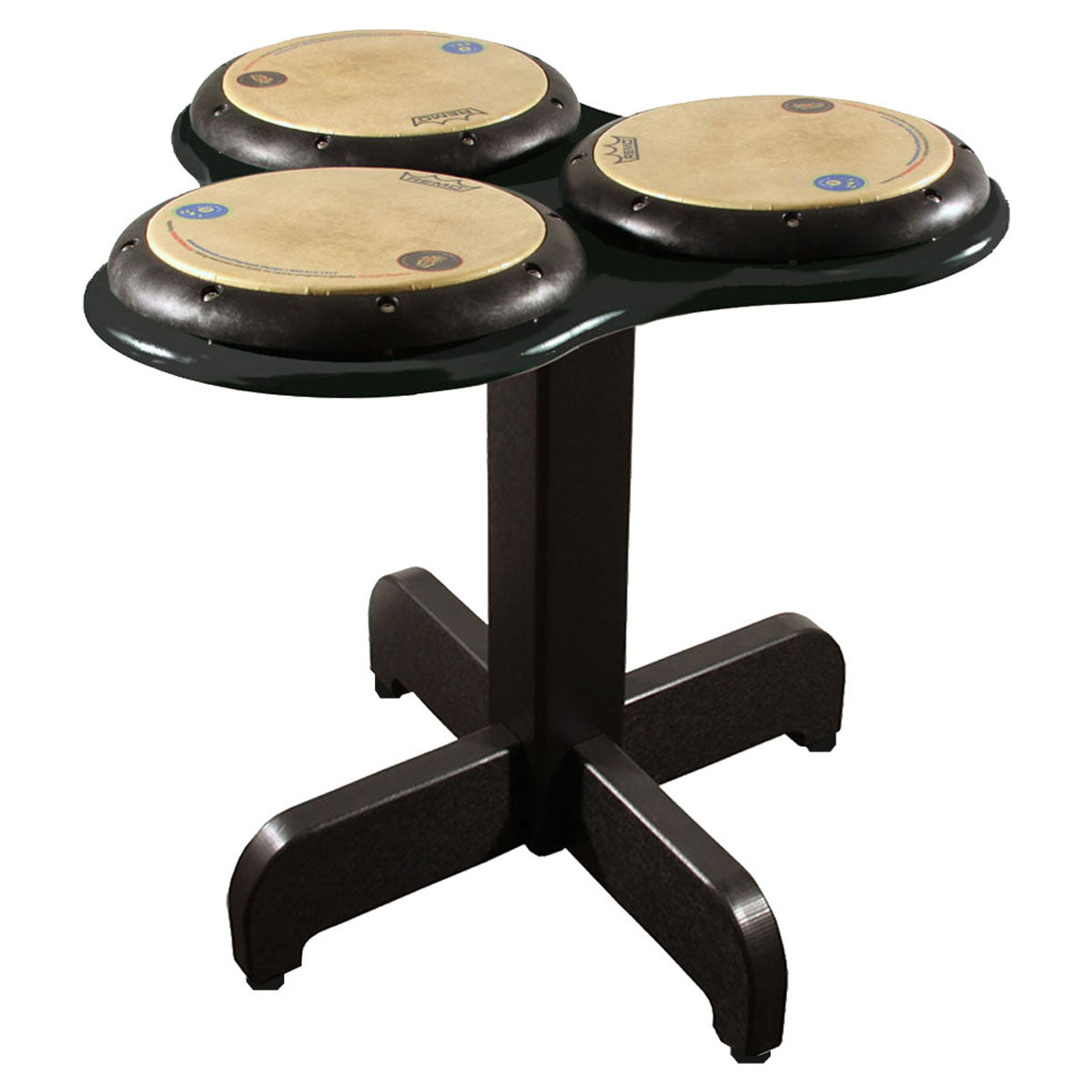 PlayMore Design DouBBle Play Drum Table in Black/Black finish - front view