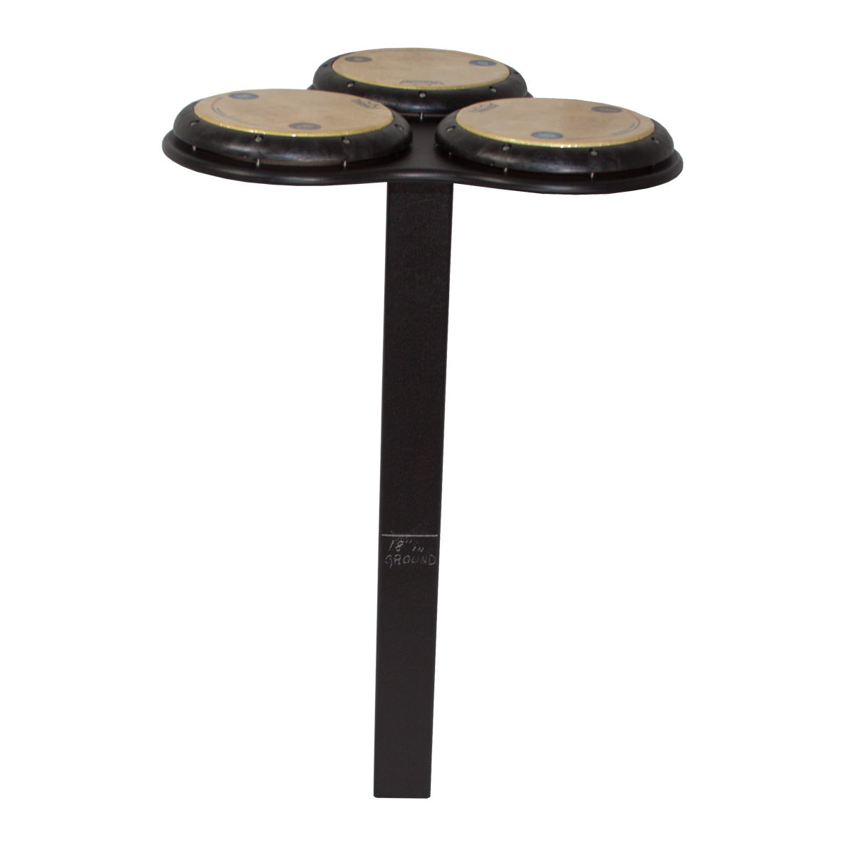 PlayMore Design TriPPPle Play Drum Table in Black/Black colorway - front view