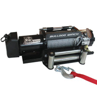 Bulldog Winch 12000 LB Trailer Winch with wire rope and roller fairlead - full view