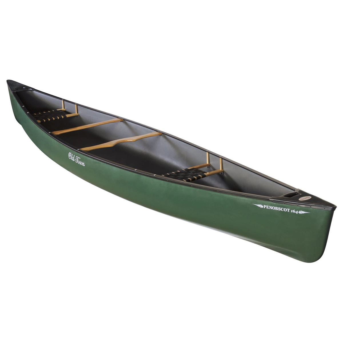Old Town Penobscot 164 Canoe in Green - full side view