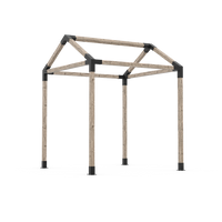 Toja Grid GRID 30 Single Pergola Kit - full kit view with TRIO 30 and PEAK TRIO 30 brackets
