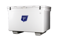 ICEY-TEK 1100 Quart White Rotomold Ice Chest Cooler - Front View