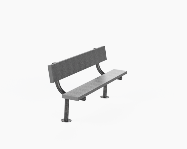 PW Athletic 6-foot aluminum players bench with back and galvanized frame