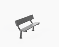 PW Athletic 6-foot aluminum players bench with back and galvanized frame