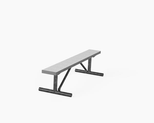 PW Athletic 6ft Aluminum Backless Players Bench with Galvanized Frame - side view