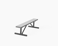 PW Athletic 6ft Aluminum Backless Players Bench with Galvanized Frame - side view