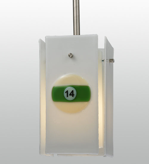 Meyda Metro Fusion Pool Balls Quadrato Mini Pendant 6 inch square fused glass