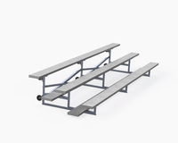 PW Athletic 3-Row 15ft Tip and Roll Aluminum Bleachers without guardrails