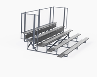 PW Athletic 5-Row Standard Bleachers with Pre-Assembled Guardrails