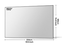Valerion Matte White Fixed Frame Projector Screen 150"-220"