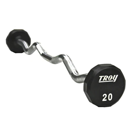 Image of 12-Sided 20-110lb Urethane Curl Barbell Set by Troy Barbell