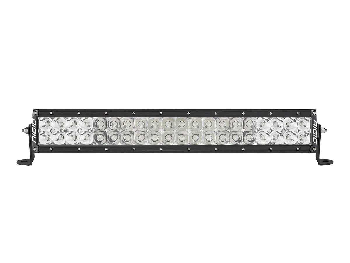 RIGID Industries E-Series PRO 20 Inch Spot/Flood Combo LED Light Bar - black bar with dual-row optics