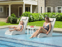 AquaCurve™ AquaWave Pool Loungers in Water for Compact Tanning Ledges with Side Table