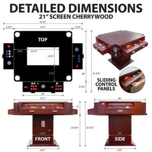 Elegant Tilt Cherrywood Cocktail Arcade Machine by Creative Arcades
