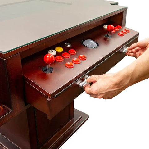 Image of Elegant Tilt Cherrywood Cocktail Arcade Machine by Creative Arcades