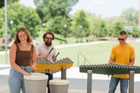 Freenotes Harmony Park outdoor musical instruments in a park setting