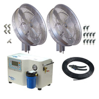 Hydro Mist Two Misting Fan Package - 24-inch, 1000 PSI ProMist 75 Pump