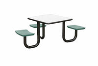 ADA Anchor Table U-Leg with 3 Aqua Seats, Square 42x42 inch - front view