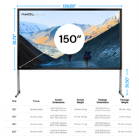 Valerion Outdoor Camping Portable Folding Matte White Screen