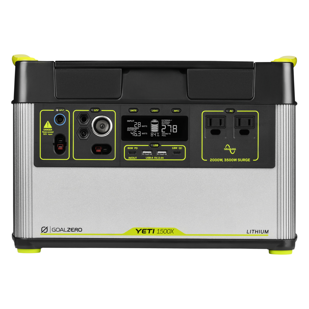 Goal Zero Yeti 1500X Portable Power Station front view