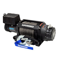 Superwinch Tiger Shark 15000SR 12V electric winch with synthetic rope - three quarter driver side view