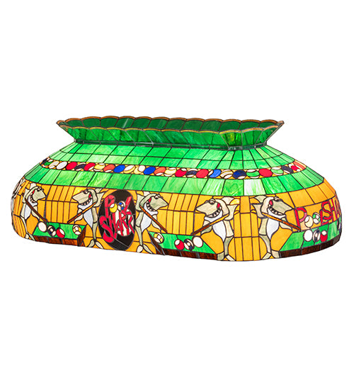Meyda 42-inch Long Pool Shark Oblong Stained Glass Shade - hero shot