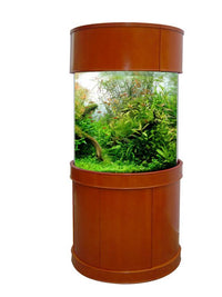100 Gallon GLASS Cylinder Round Aquarium, Reef Ready with Premium Cherry Wood Furniture