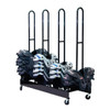 Champion Sports Four-Stack Football Shoulder Pad Rack - Black Tubular Steel, 59x24x69 inches