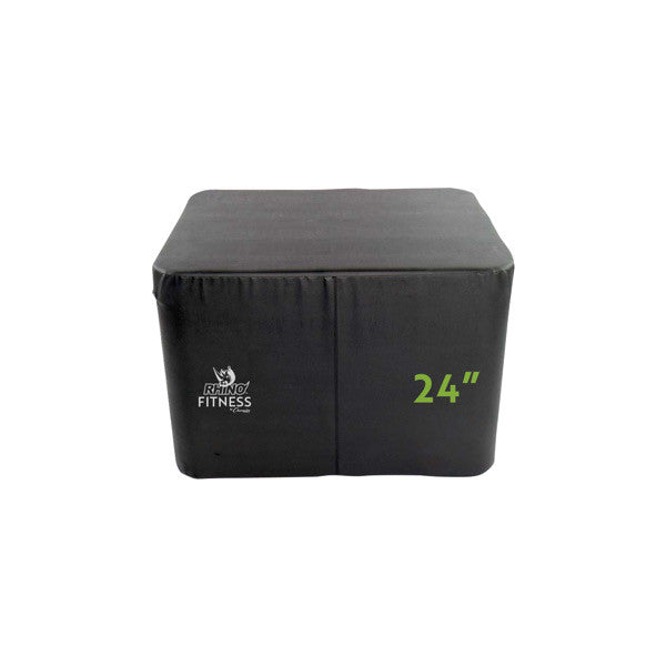Champion Sports Foam Plyo Box 24 inch - Black vinyl exterior with integrated handles