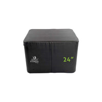 Champion Sports Foam Plyo Box 24 inch - Black vinyl exterior with integrated handles