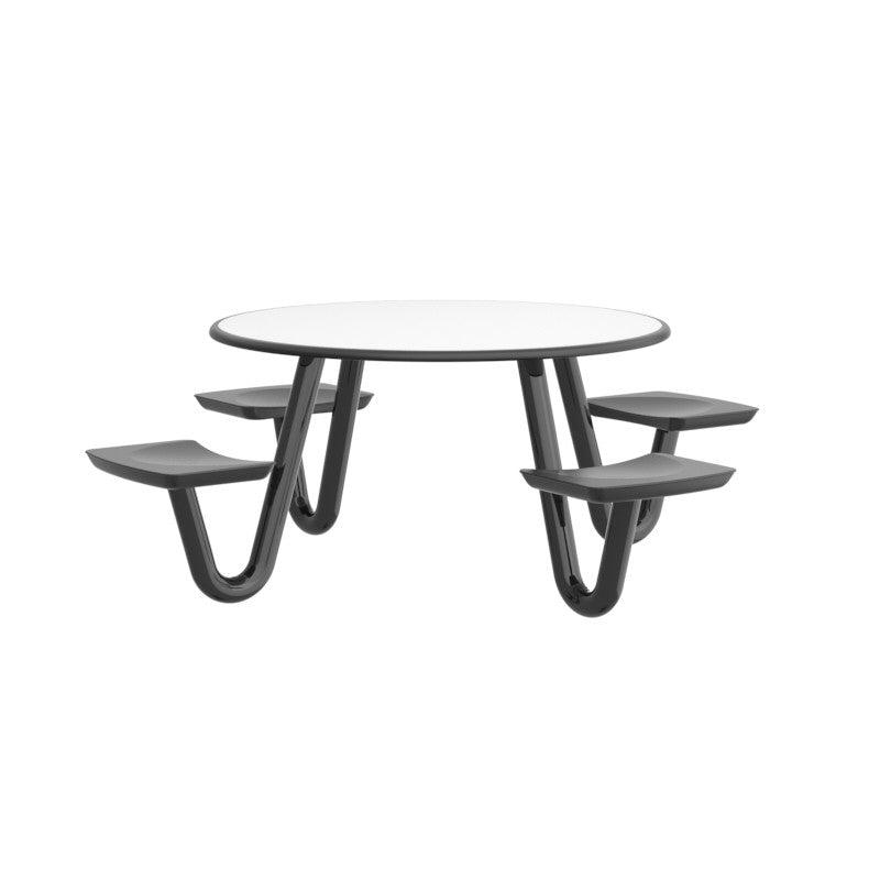 Cortech J-Leg Round Anchor Table 48-inch with canvas seats and black frame