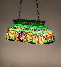 Meyda Tiffany Pool Shark 32-inch Stained Glass Oblong Pendant Light - full view