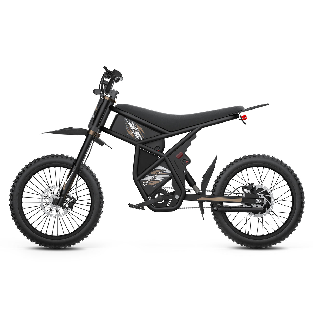 GT73 electric motorbike full body side profile - black colorway