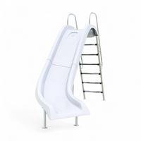 FibroPool Inground Pool Slide - Fiberglass (Full Size 10’6” Length, 6’ Height)