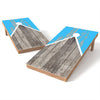 Official Size 2x4 Half Triangle Worn Lt. Blue Cornhole Game