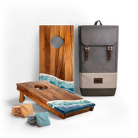 Elakai 1ft x 2ft Resin & Wood Travel Cornhole Set | Beach Wave