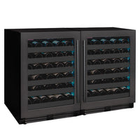 Allavino Reserva Series 100 Bottle 34" Tall Black Stainless Steel Side-by-Side Wine Cooler Refrigerator