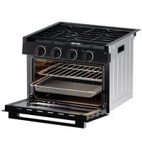 Fogatti 17-inch dual-fuel RV range - alternate angle view